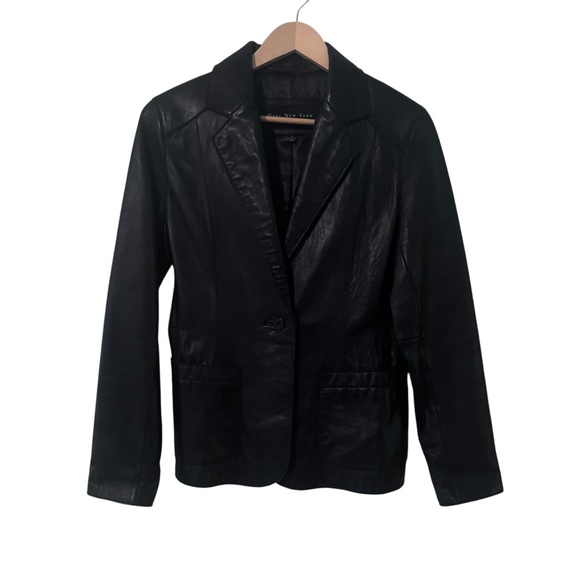 Andrew Marc Jackets & Blazers - Marc New York By Andrew Marc Women's Black Long Sleeve Leather Jacket Size S